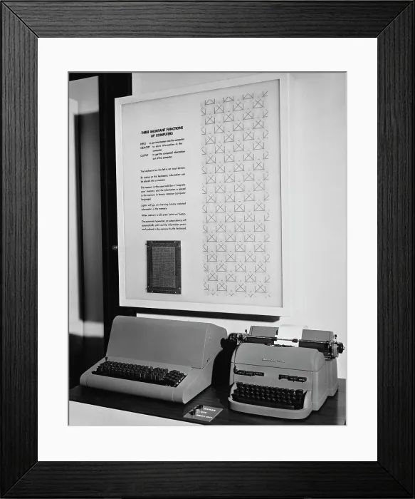 Framed Print : Keyboard And Remington Typewriter