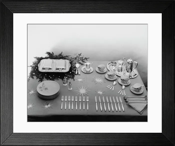 Framed Print : Christmas Tableware Display Framed Print : Christmas Tableware Display