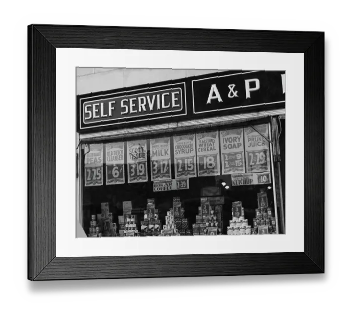 Framed Print : A&P Shop Window Framed Print : A&P Shop Window
