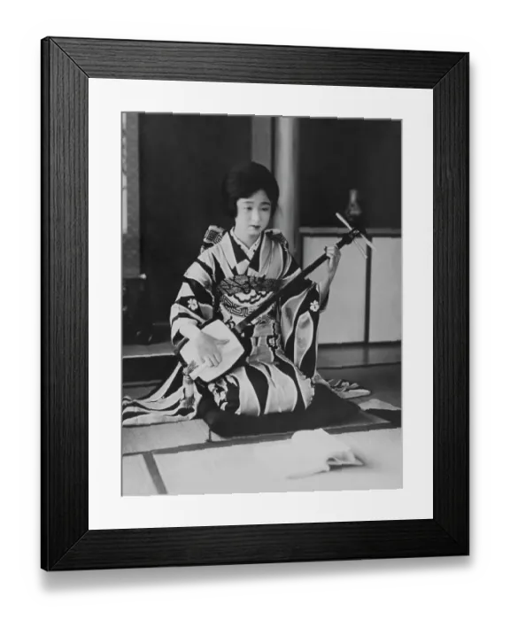 Framed Print : Strum-Along-A-Samisen Framed Print : Strum-Along-A-Samisen