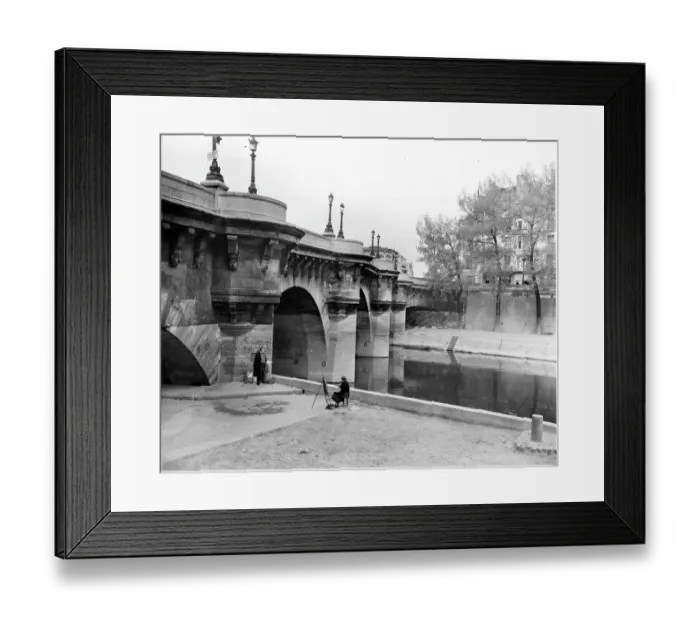 Framed Print : Artists On A Riverbank In Paris, France