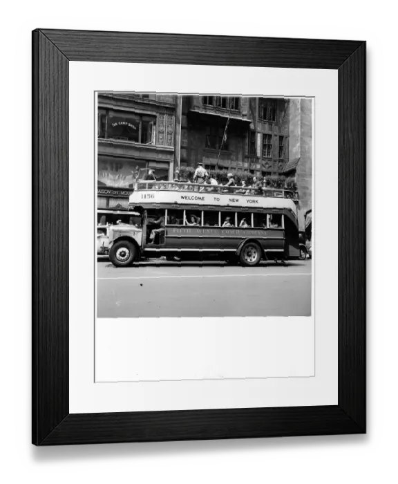 Framed Print : A Double Decker Bus In New York City, New York Framed Print : A Double Decker Bus In New York City, New York