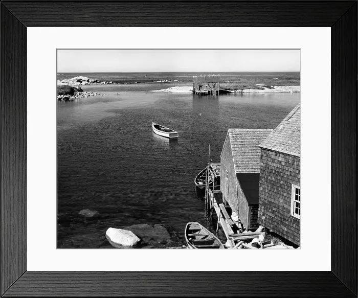 Framed Print : Boat Floating On Water In Prospect, Nova Scotia, Canada
