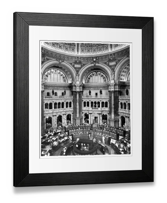 Framed Print : Main Reading Room In Library Of Congress In Washington, DC Framed Print : Main Reading Room In Library Of Congress In Washington, DC