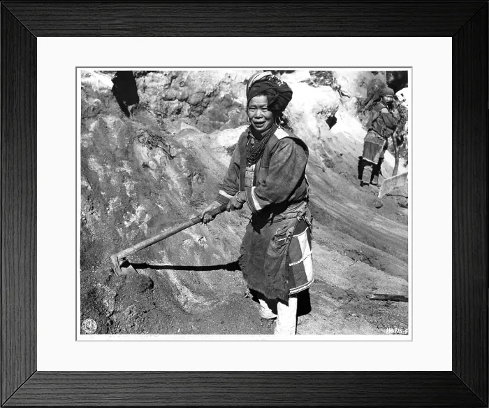 Framed Print : Native Lisu Woman Working On Road In Myanmar Framed Print : Native Lisu Woman Working On Road In Myanmar