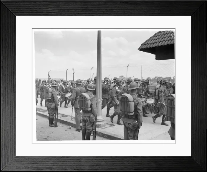 Framed Print : Army band Leads Parade Of Mexican soldiers In Mexico Framed Print : Army band Leads Parade Of Mexican soldiers In Mexico