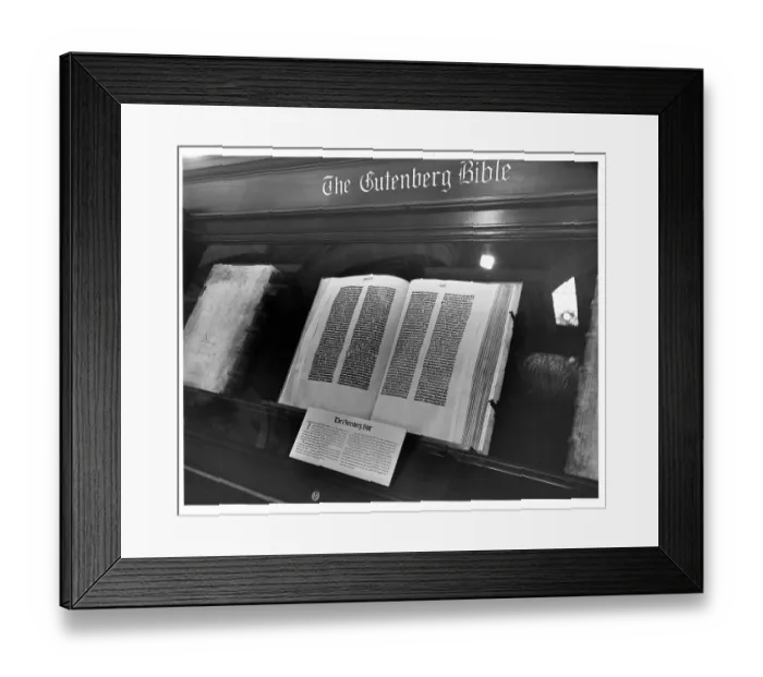 Framed Print : Gutenberg Bible In the Library of Congress In Washington, DC