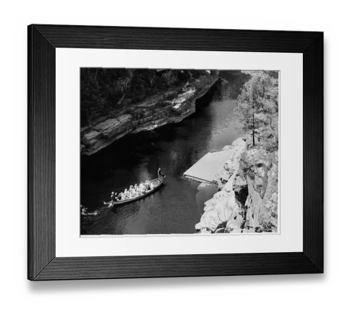 Framed Print : Boat Approaching Lower End Of Ausable Chasm In New York Framed Print : Boat Approaching Lower End Of Ausable Chasm In New York