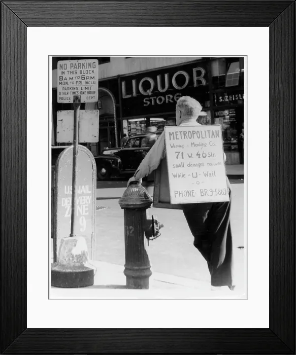 Framed Print : Man Wearing Sign In New York City Framed Print : Man Wearing Sign In New York City