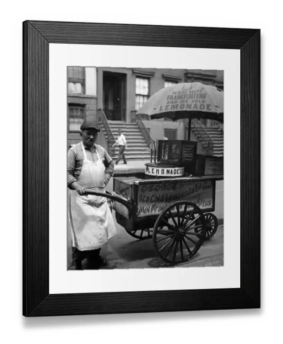 Framed Print : Pushcart Peddler In New York City Framed Print : Pushcart Peddler In New York City