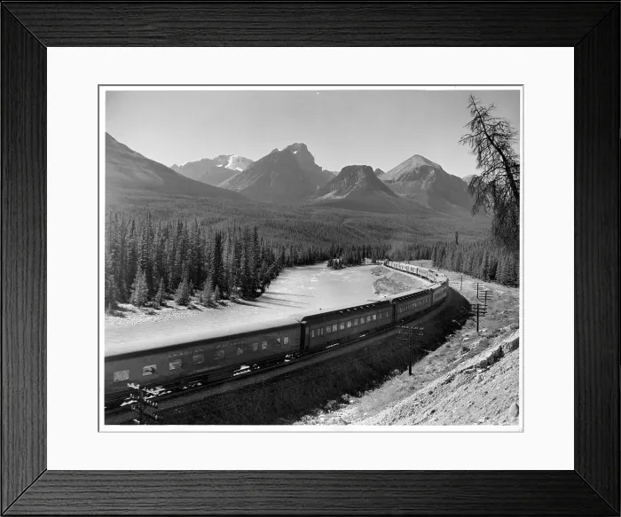 Framed Print : CPR Dominion West Bound Thru Bow River Valley Between Lake Louise and Banff, Alberta;Canada Framed Print : CPR Dominion West Bound Thru Bow River Valley Between Lake Louise and Banff, Alberta;Canada