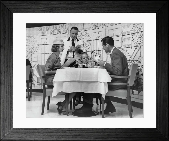 Framed Print : Family Dines Out Framed Print : Family Dines Out