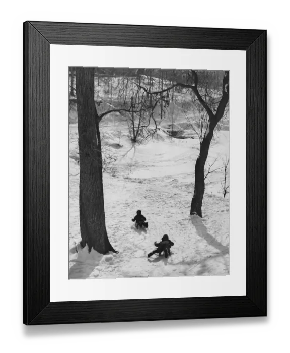 Framed Print : Tobogganing Children Framed Print : Tobogganing Children