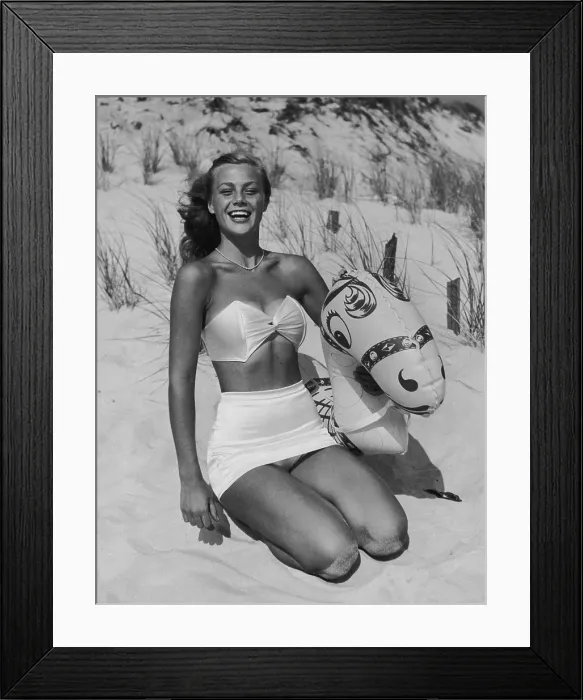 Framed Print : Girl And Beach Toy Framed Print : Girl And Beach Toy