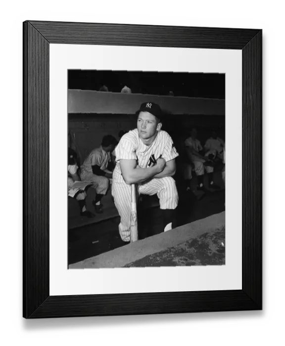 Framed Print : Mickey Mantle In Yankee Dugout Framed Print : Mickey Mantle In Yankee Dugout