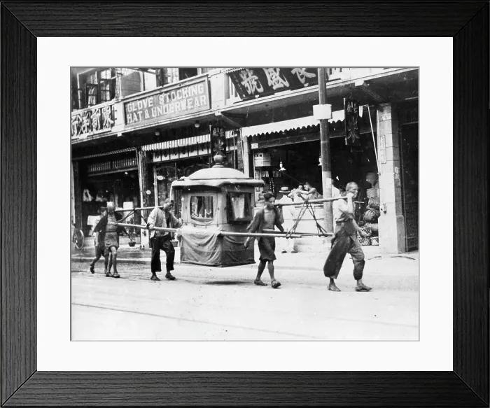 Framed Print : SEDAN CHAIR IN CHINA Framed Print : SEDAN CHAIR IN CHINA