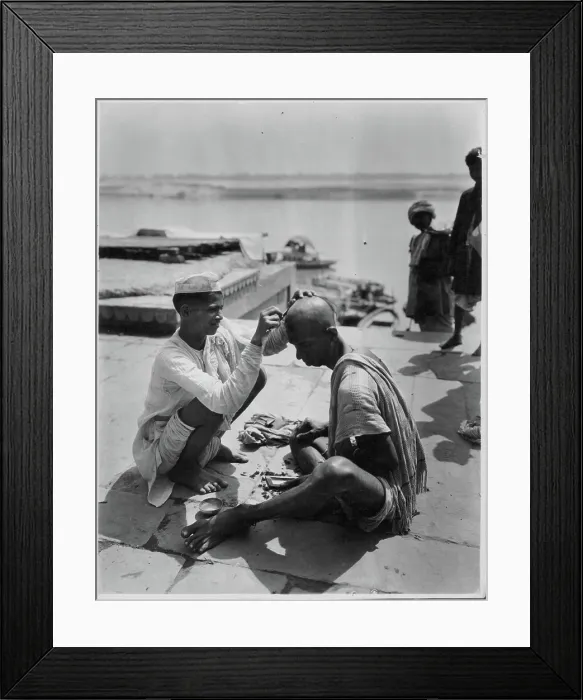 Framed Print : Indian Barber Framed Print : Indian Barber
