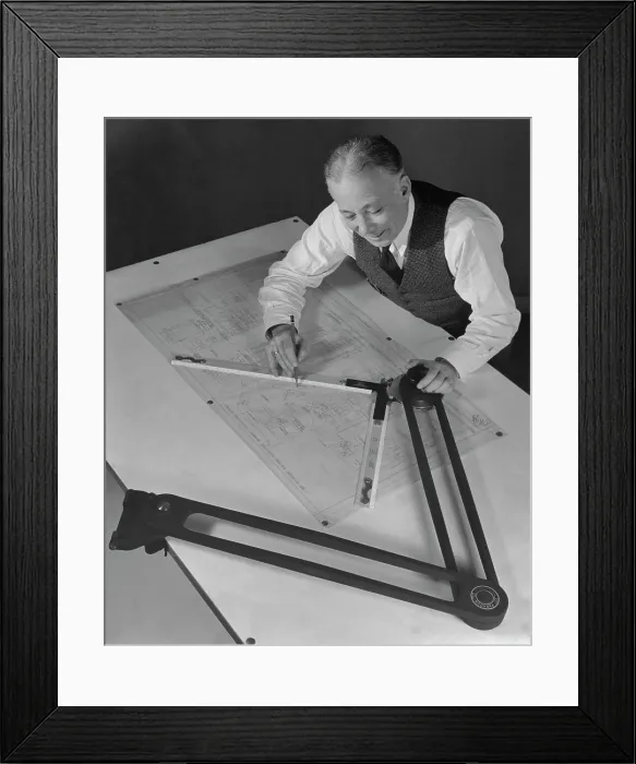 Framed Print : Draftsman At Work Framed Print : Draftsman At Work