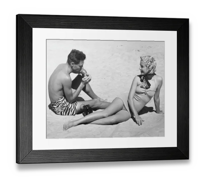 Framed Print : Couple On Beach Framed Print : Couple On Beach