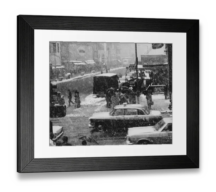 Framed Print : NYC Intersection In Snowstorm