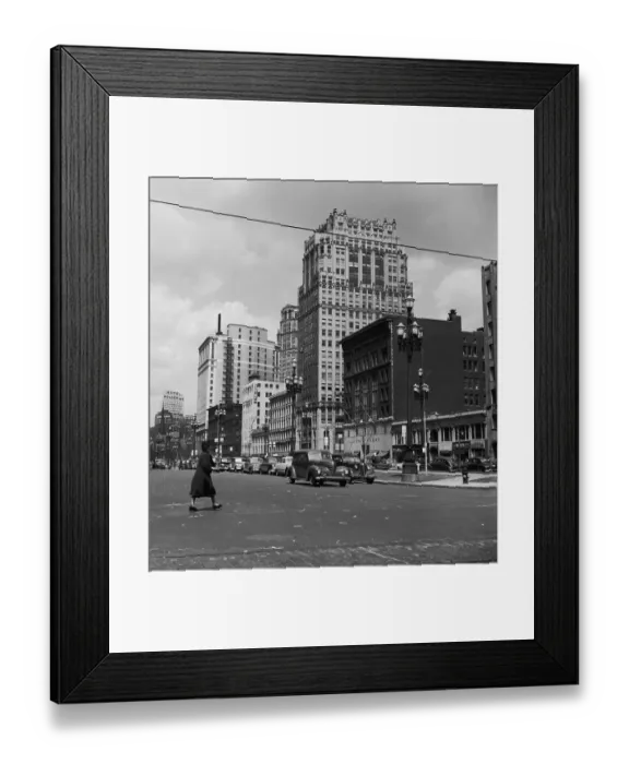 Framed Print : Detroit Street Scene Framed Print : Detroit Street Scene