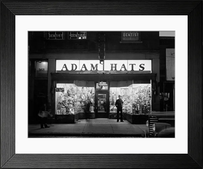 Framed Print : Adam Hats Men's Clothing Shop Framed Print : Adam Hats Men's Clothing Shop