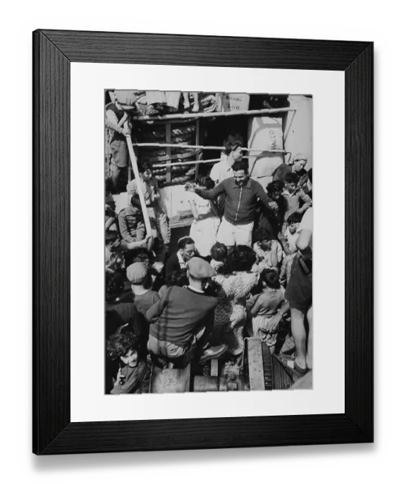Framed Print : Jewish Immigrants Aboard Ship Framed Print : Jewish Immigrants Aboard Ship