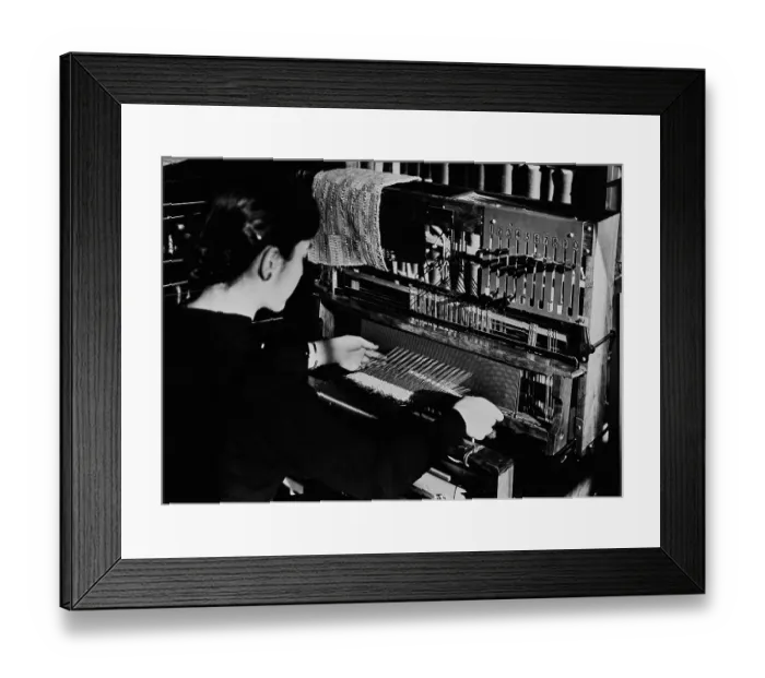 Framed Print : Loom Operator