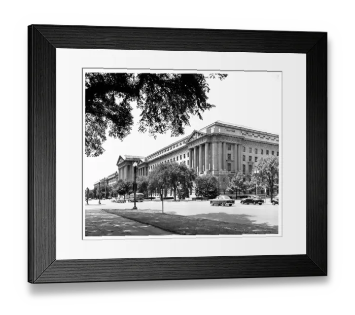 Framed Print : View Of The Interstate Commerce Commission And Labor Department In Washington, DC Framed Print : View Of The Interstate Commerce Commission And Labor Department In Washington, DC