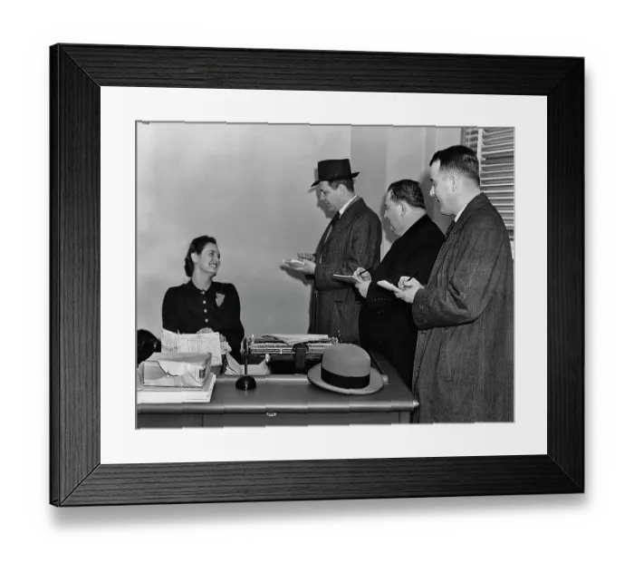 Framed Print : Pressmen And Secretary Framed Print : Pressmen And Secretary