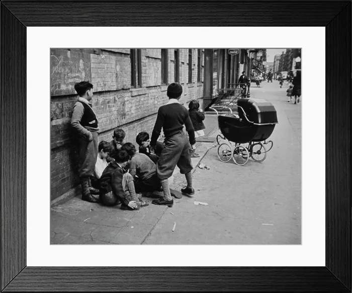 Framed Print : Boys Playing In Street Framed Print : Boys Playing In Street