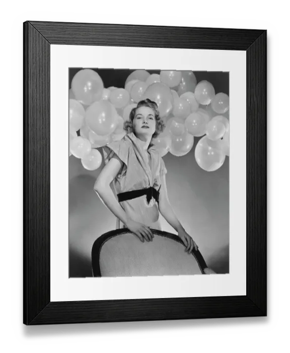 Framed Print : A Woman With Balloons Framed Print : A Woman With Balloons