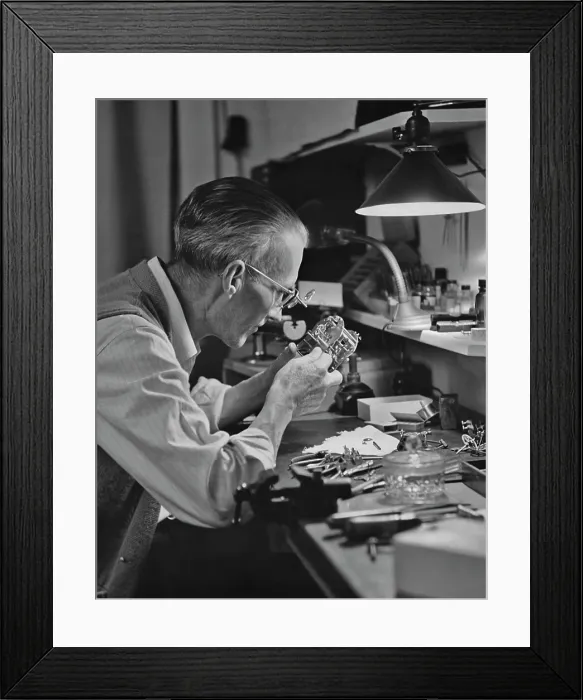 Framed Print : Clock Repairer At Work Framed Print : Clock Repairer At Work