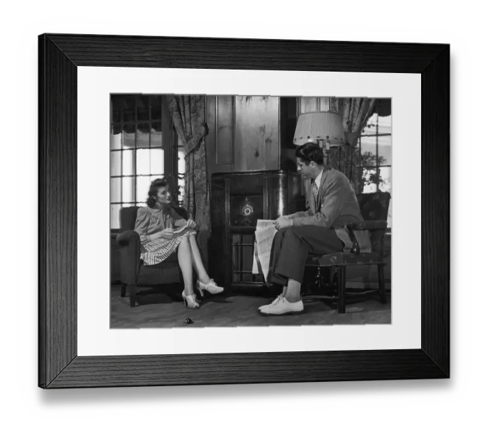 Framed Print : Radio Listeners Framed Print : Radio Listeners