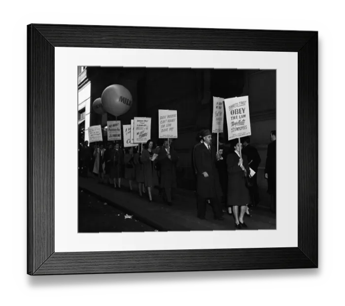 Framed Print : Financial Workers Strike On Wall Street Framed Print : Financial Workers Strike On Wall Street