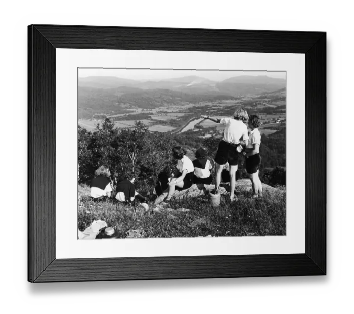 Framed Print : Teenage girls on hike in mountains Framed Print : Teenage girls on hike in mountains
