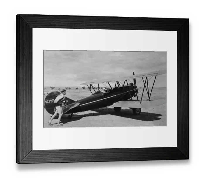 Framed Print : Native American Postal Runner And Airmail Pilot, 1938 Framed Print : Native American Postal Runner And Airmail Pilot, 1938
