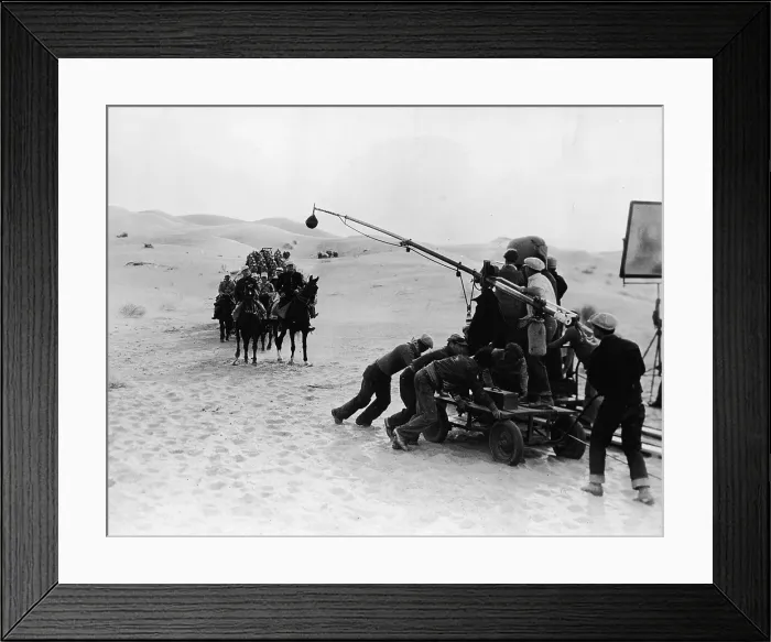 Framed Print : Film Crew Shoots Desert Scene for Under Two Flags Framed Print : Film Crew Shoots Desert Scene for Under Two Flags