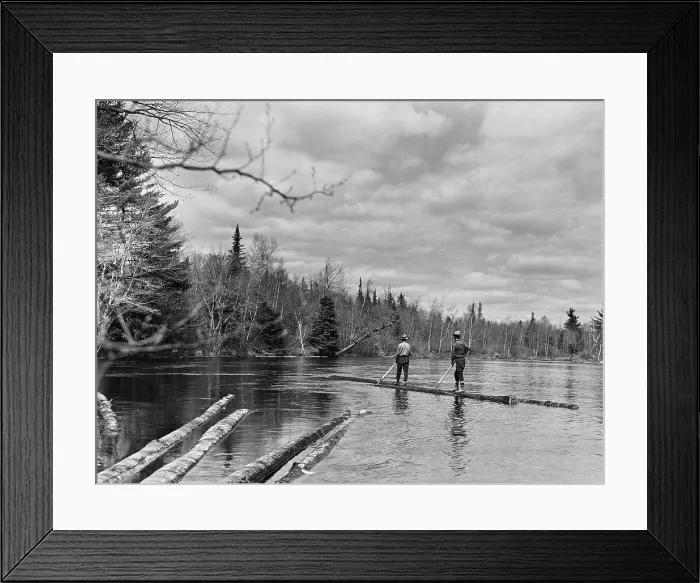 Framed Print : Log Drivin Men Framed Print : Log Drivin Men