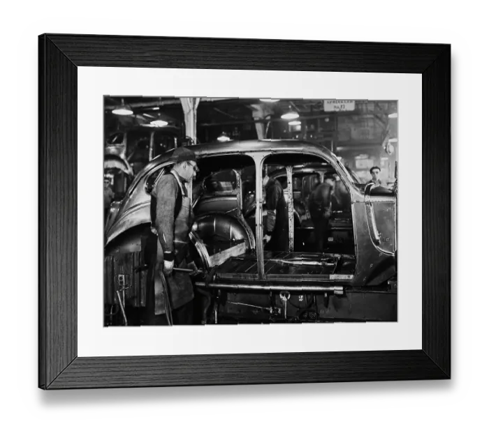 Framed Print : Chrysler Corporation Production Line, Detroit, Michigan