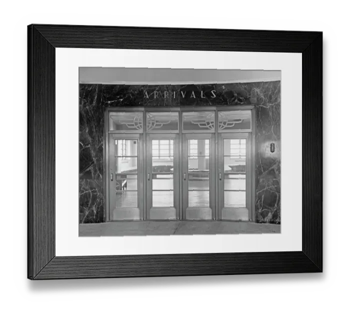 Framed Print : Arrivals Lounge, New York Municipal Airport