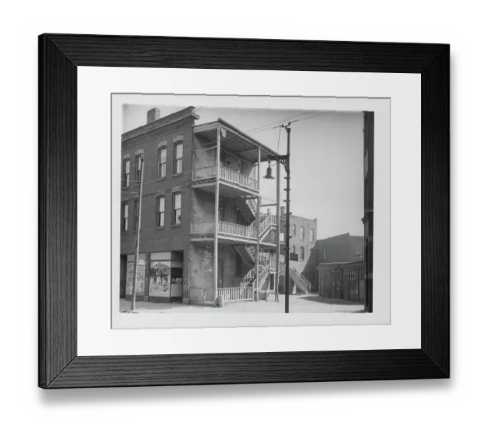 Framed Print : Chicago. A tenement block in the low income area of South Side Framed Print : Chicago. A tenement block in the low income area of South Side