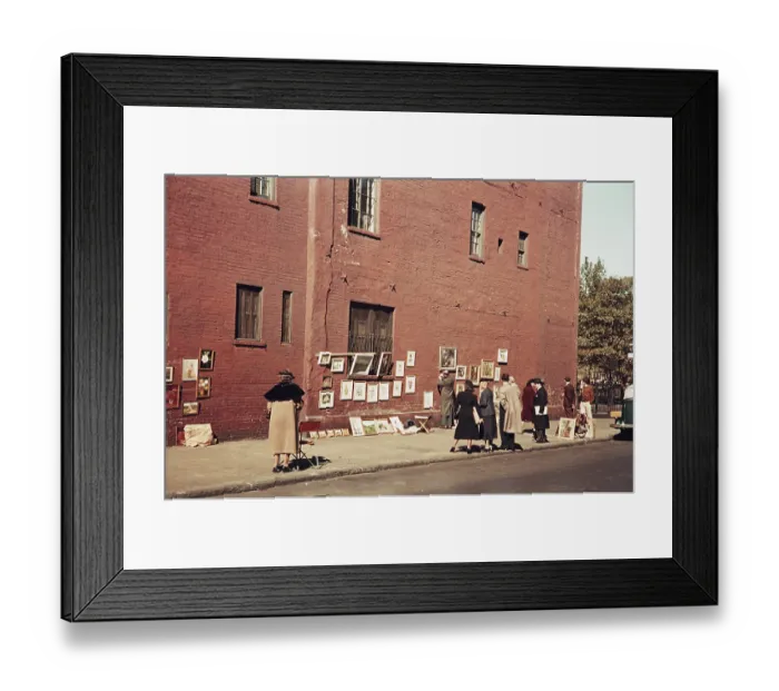 Framed Print : Sidewalk Art Gallery Framed Print : Sidewalk Art Gallery