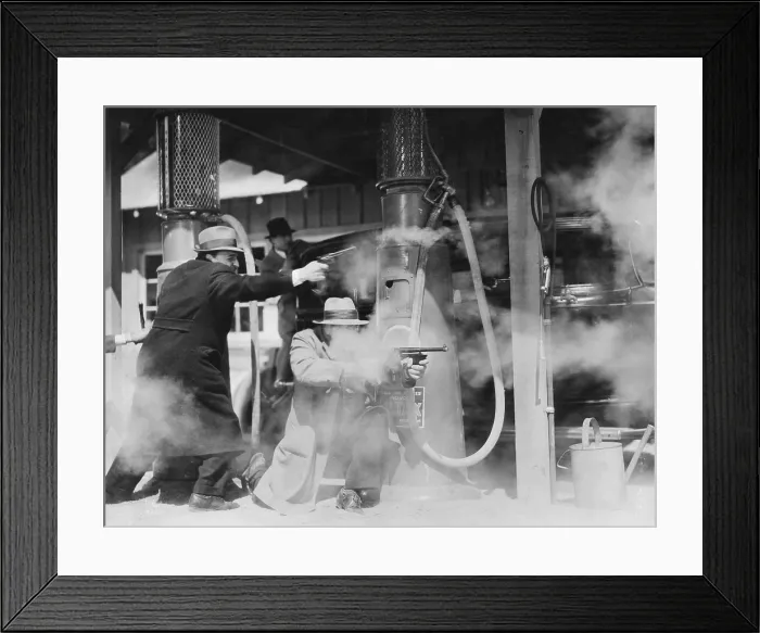 Framed Print : Gangster Shoot-Out Framed Print : Gangster Shoot-Out