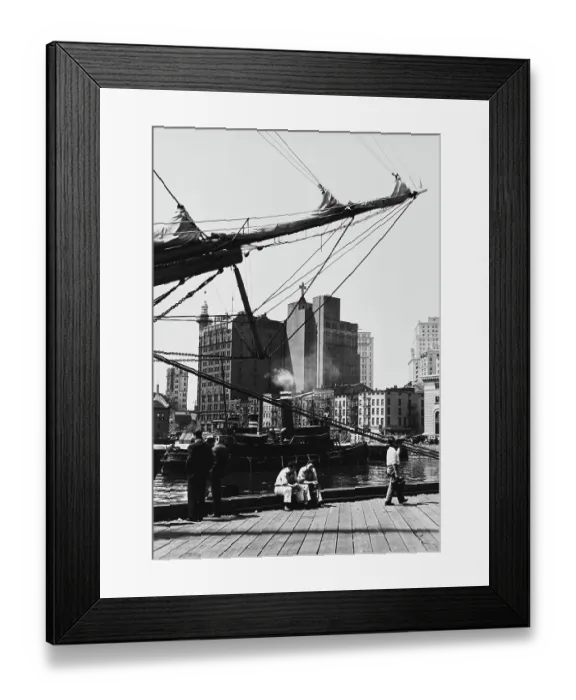 Framed Print : Lower Manhattan From The Gouverneur Lane Pier Framed Print : Lower Manhattan From The Gouverneur Lane Pier
