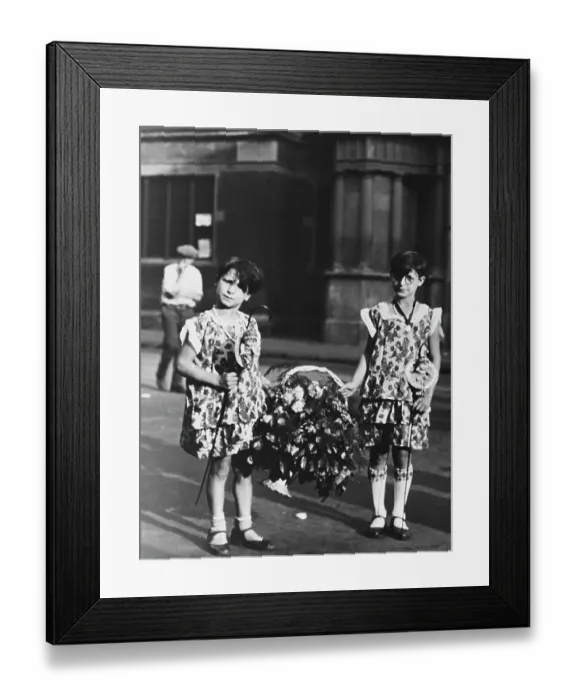 Framed Print : Portrait Of Feast Of St Rocco Flower Girls Framed Print : Portrait Of Feast Of St Rocco Flower Girls