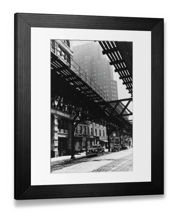 Framed Print : NY Telephone Company Building, Seen Through El Tracks Framed Print : NY Telephone Company Building, Seen Through El Tracks