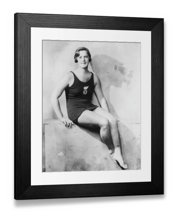 Framed Print : Gertrude Ederle, American Swimmer Framed Print : Gertrude Ederle, American Swimmer