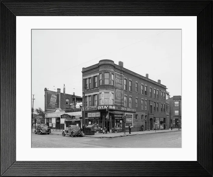 Framed Print : Street Scene With Shops Framed Print : Street Scene With Shops