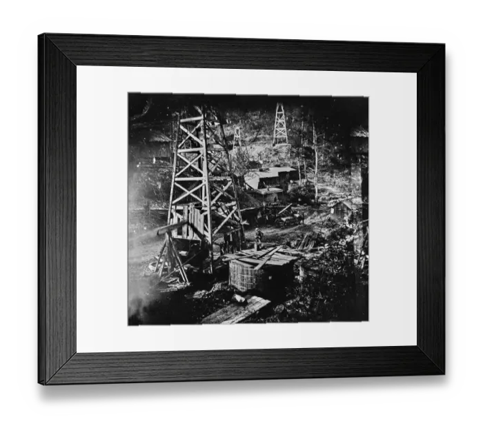 Framed Print : Cherrytree Run Oil Derricks Framed Print : Cherrytree Run Oil Derricks